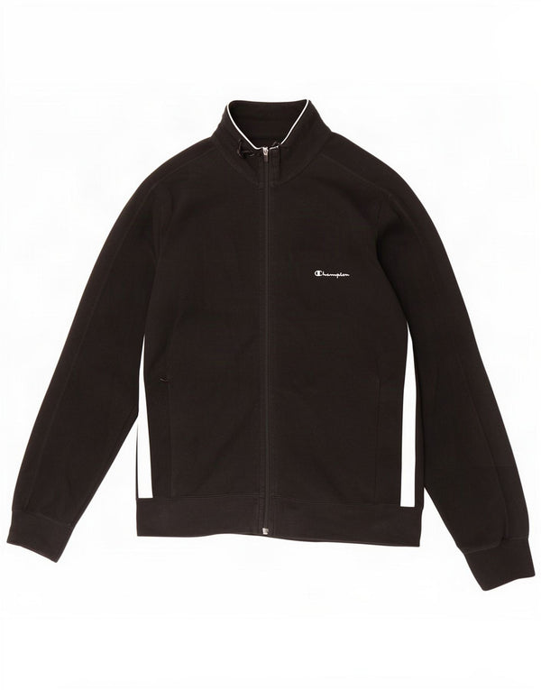 Champion Womens Trainingsanzug Top Jacke UK 16 Large Black Colourblock Cotton