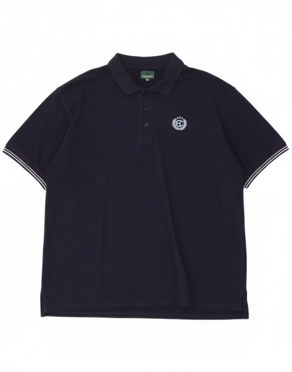 Enrico Coveri Herren Poloshirt 3XL Marineblau Baumwolle