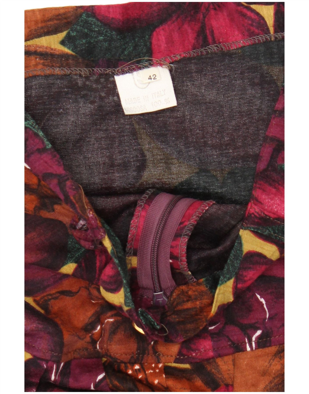 Vintage Damen A-Linienrock IT 42 Medium W26 Mehrfarbig geblümt
