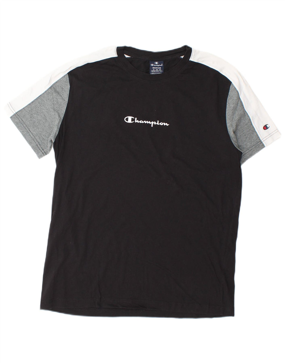 Champion Herren-T-Shirt mit Grafik, mittelgroß, Schwarz, Farbblock