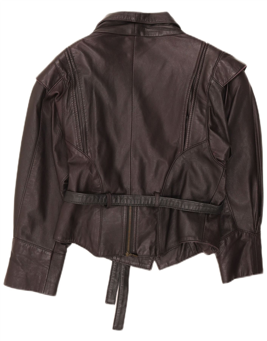 Vintage Damen Lederjacke UK 12 Mittelschwarzes Leder