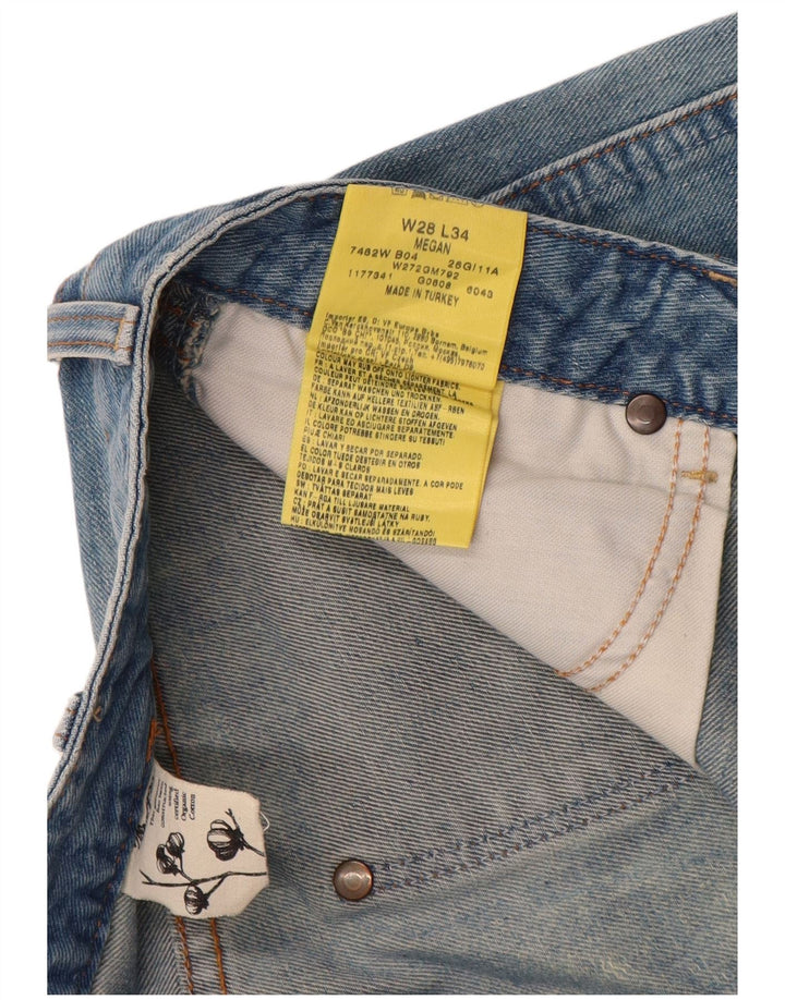Wrangler Damen Megan Distressed Bootcut Jeans W28 L34 Blaue Baumwolle