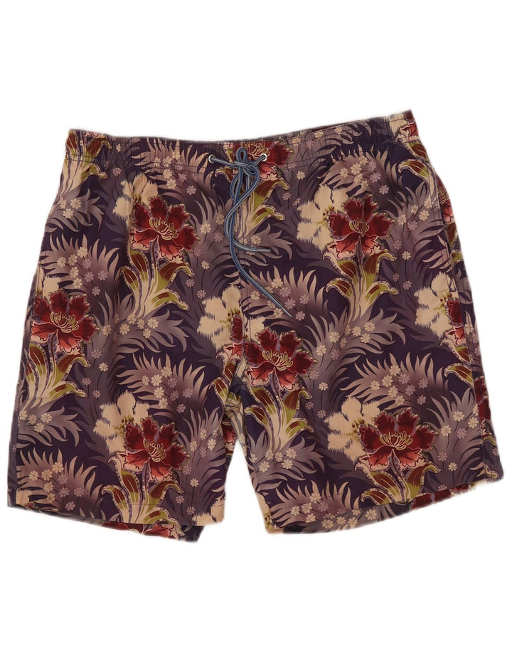 Paul Smith Herren-Badeshorts, mittelgroß, mehrfarbig, Blumenmuster, Polyester