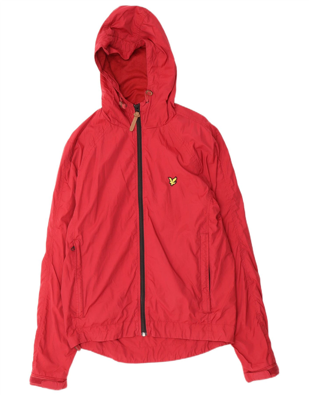 Lyle & Scott Herren Vintage-Regenjacke mit Kapuze, UK 38, Mittelrot, Polyamid