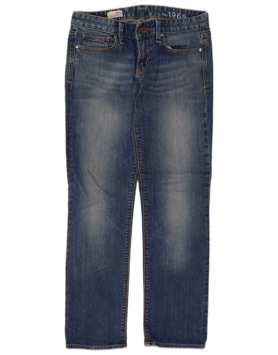 Gap Damen Straight Jeans W28 L27 Blaue Baumwolle
