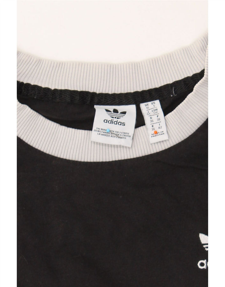 ADIDAS Womens Oversized T-Shirt Top UK 10 Small Black Vintage Adidas and Second-Hand Adidas from Messina Hembry 