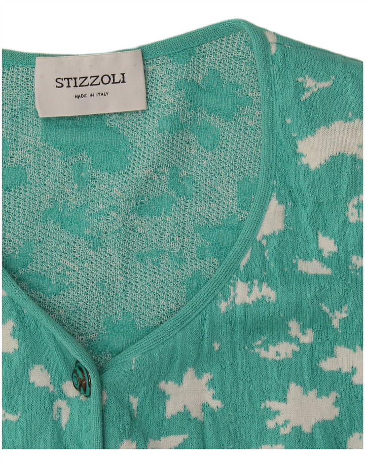 STIZZOLI Damen-Strickjacke mit abstraktem Muster, Gr. 40, Gr. Grün