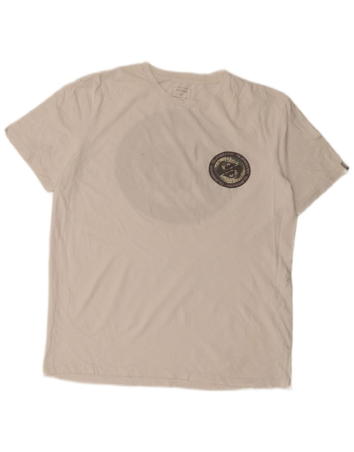 Quiksilver Herren-T-Shirt mit normaler Passform und Grafik, Mittelweiß