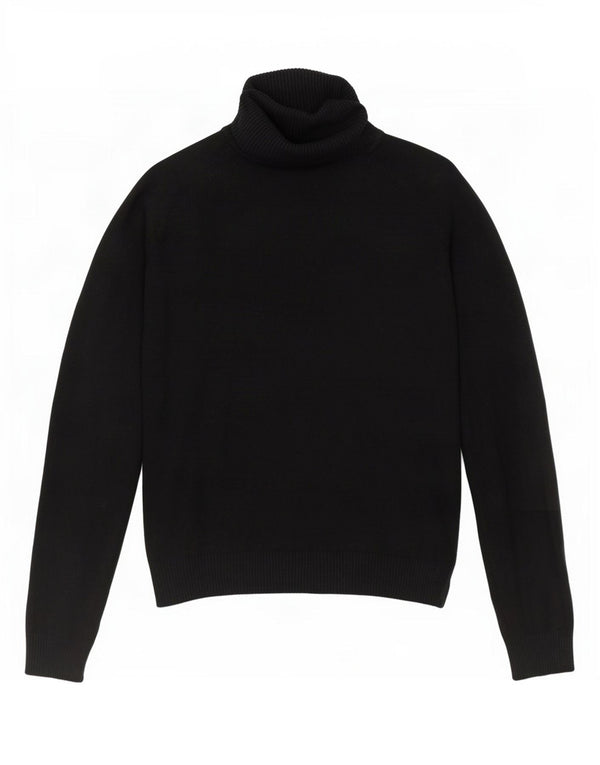 Zara Damen Crop Rollkragenpullover Pullover UK 10 Small Schwarze Baumwolle