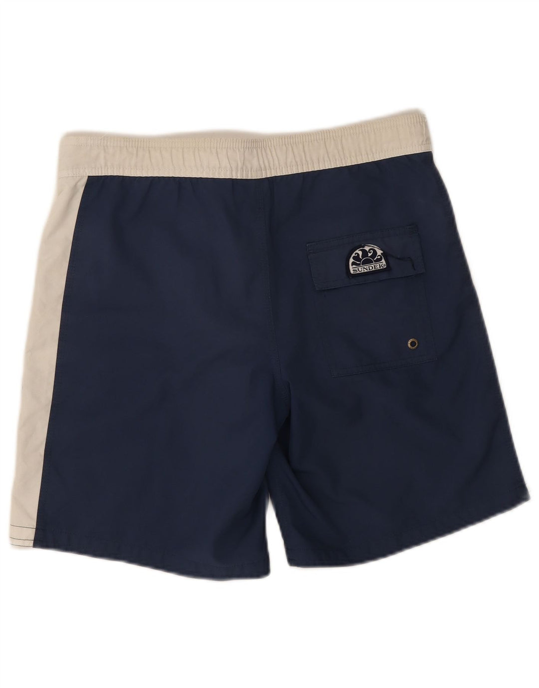 Sundek Herren-Badeshorts mit Grafik, Größe S, Marineblau, Farbblock-Polyester