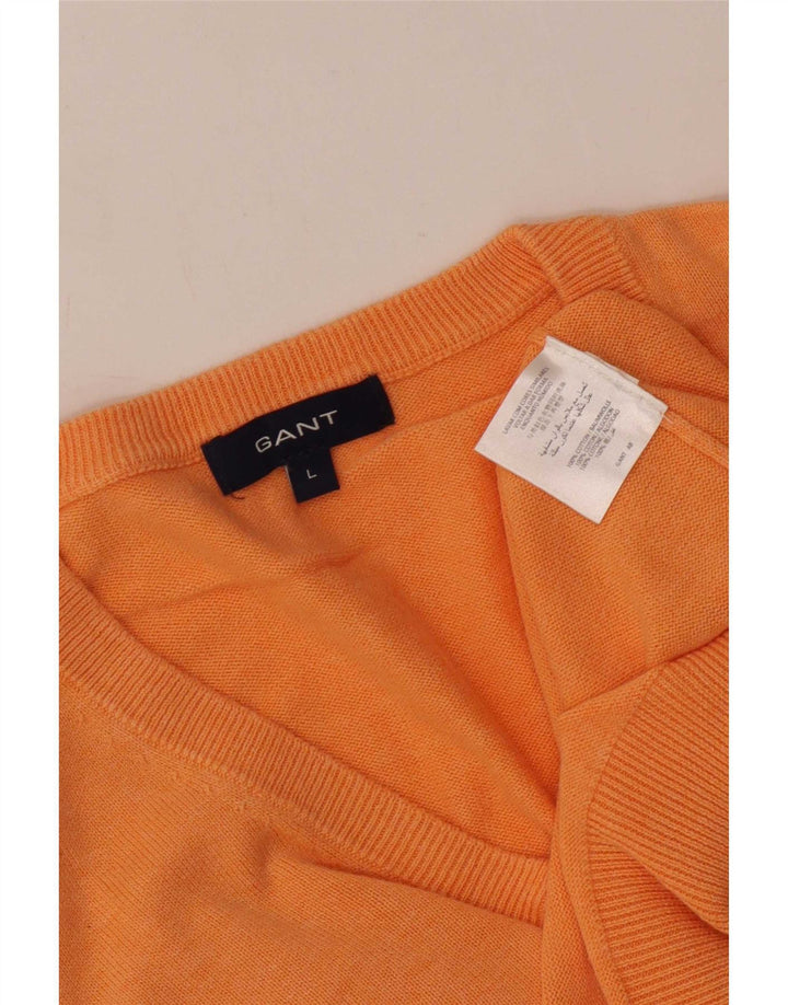 Gant Herren-Pullover mit V-Ausschnitt, groß, Baumwolle, Orange