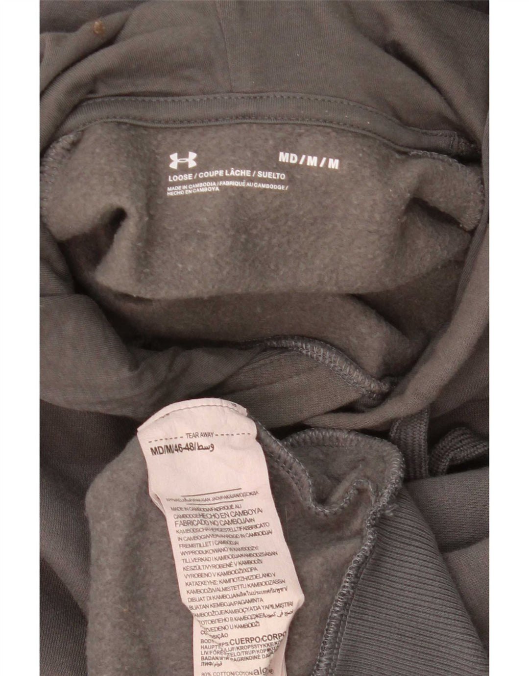 Under Armour Herren-Kapuzenpullover mit lockerer Passform, mittelgraue Baumwolle
