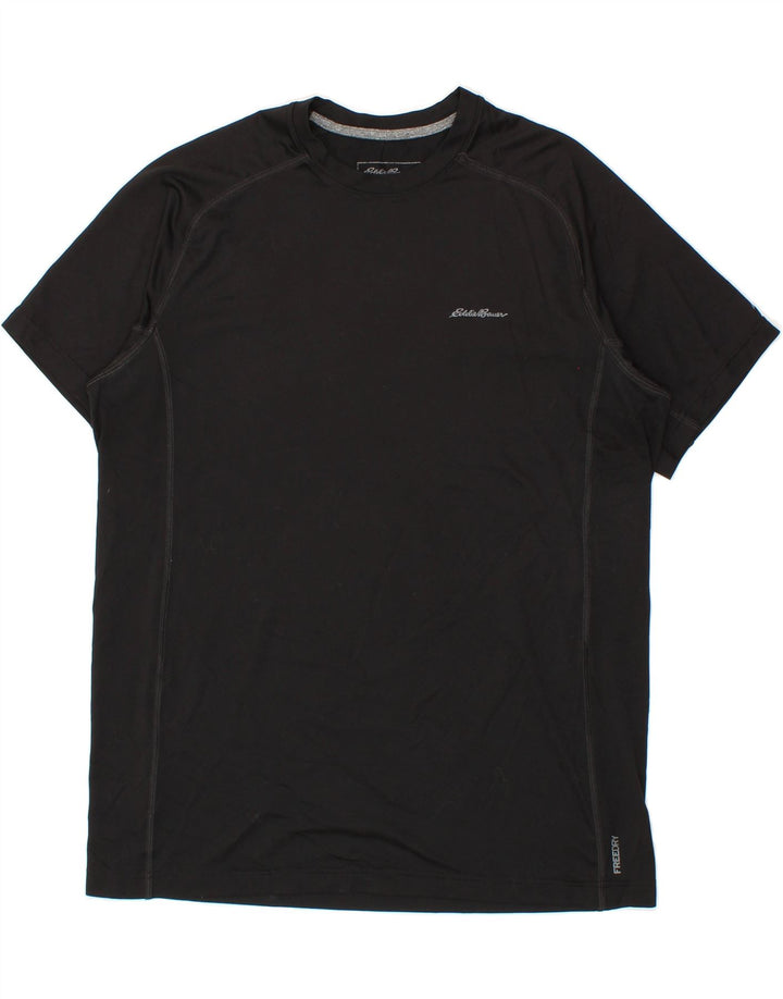 EDDIE BAUER Mens T-Shirt Top Large Black Polyester Vintage Eddie Bauer and Second-Hand Eddie Bauer from Messina Hembry 