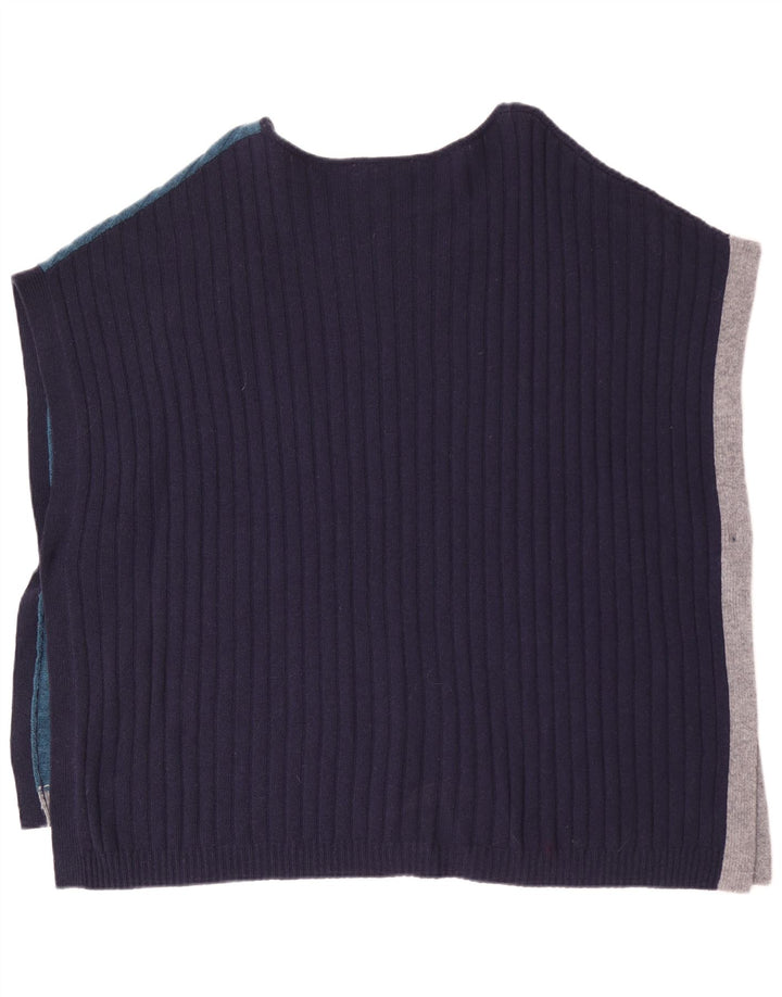 White Stuff Poncho-Pullover für Damen, UK 42, Größe L, Marineblau, Farbblock