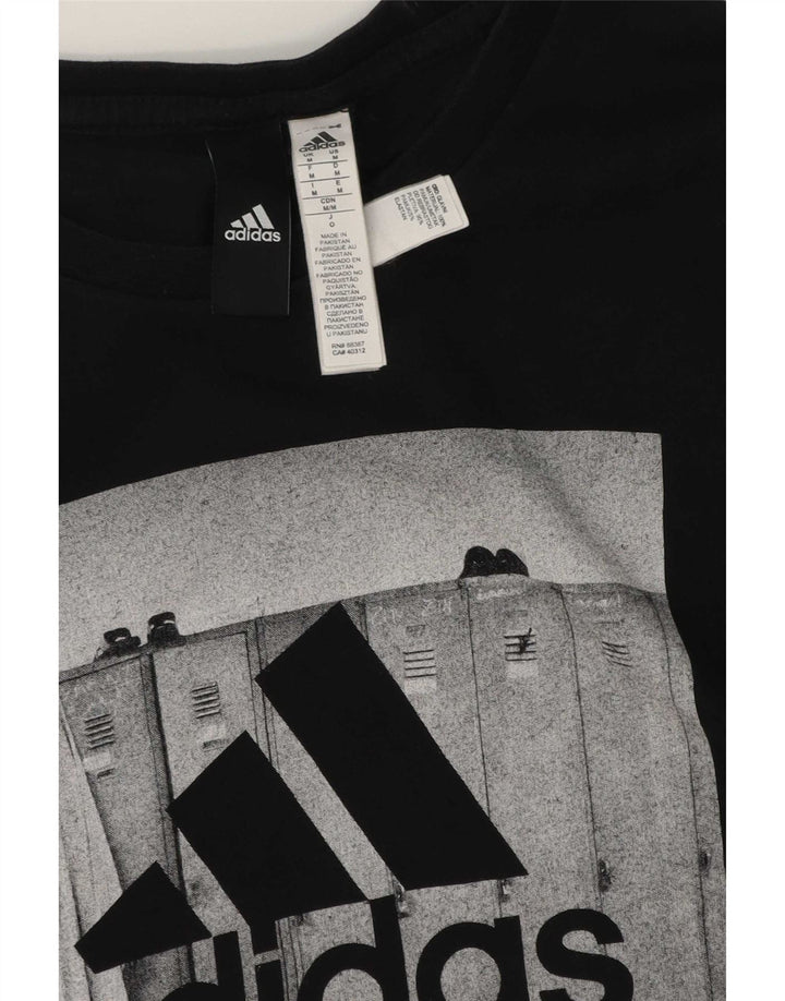 Adidas Herren Grafik T-Shirt Top Medium Schwarz Baumwolle