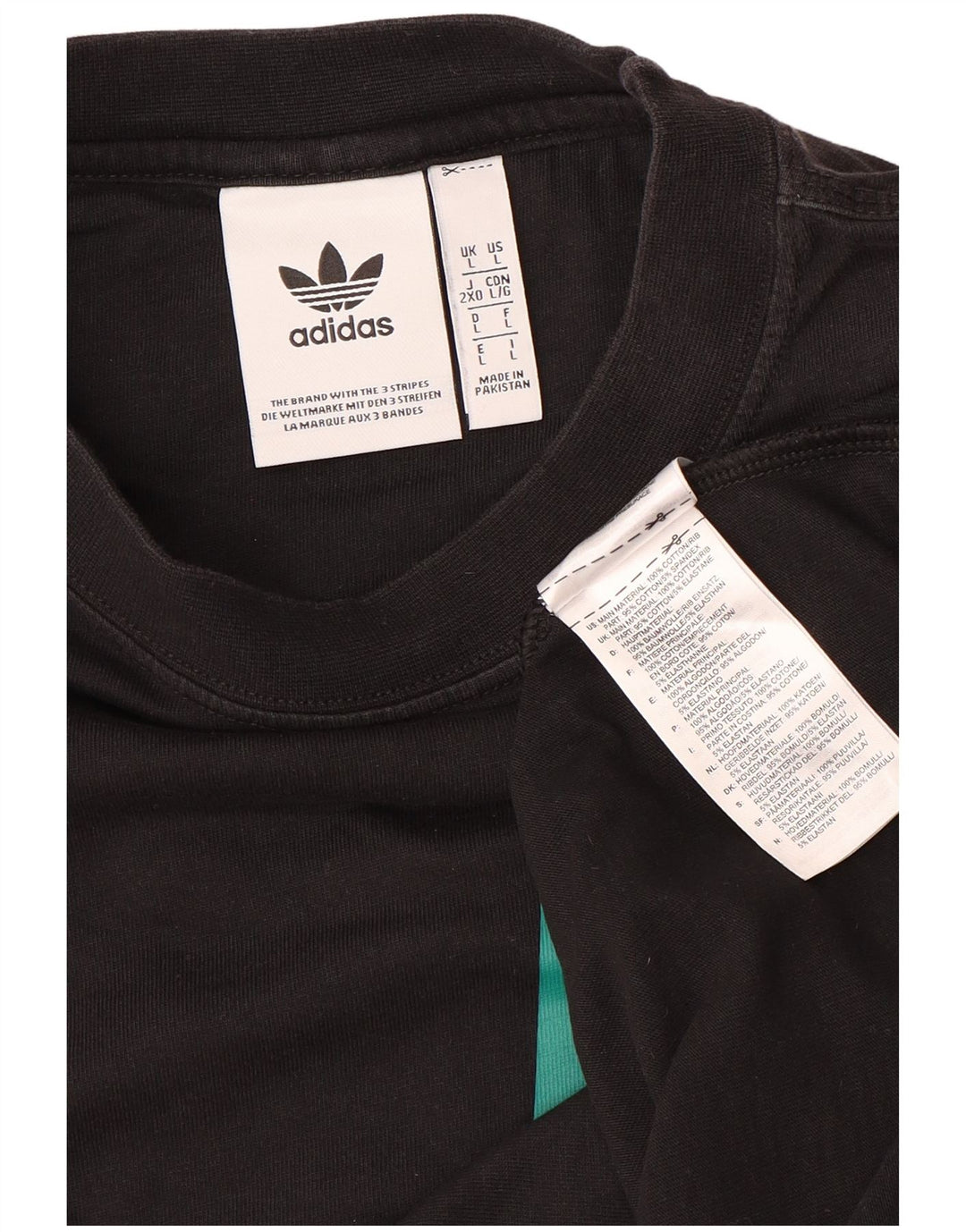 ADIDAS Herren Grafik-Oberteil, langärmelig, groß, Schwarz, Colourblock-Baumwolle