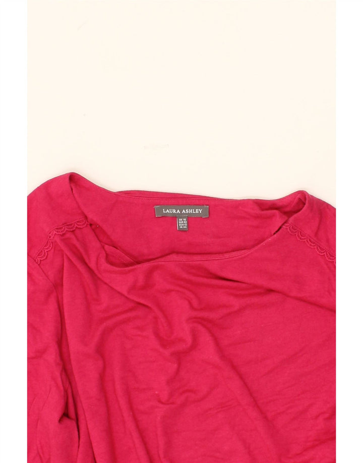 LAURA ASHLEY Womens Top 3/4 Sleeve UK 16 Large Pink Modal Vintage Laura Ashley and Second-Hand Laura Ashley from Messina Hembry 