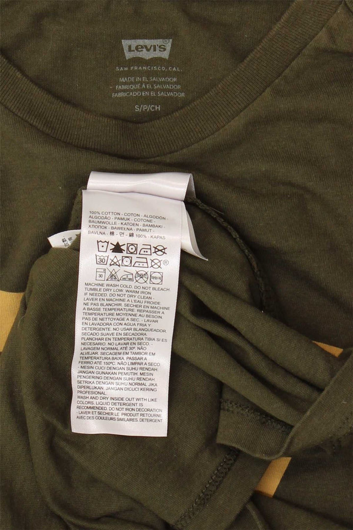 LEVI'S Mens Graphic T-Shirt Top Small Green Cotton