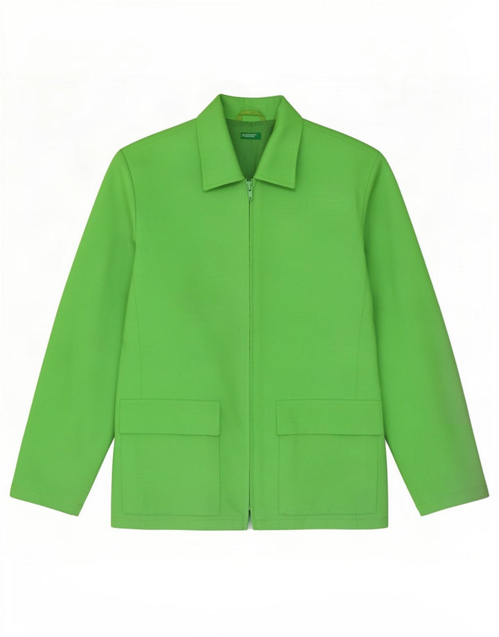 Benetton Damen Blazerjacke IT 44 Mittelgrünes Polyester