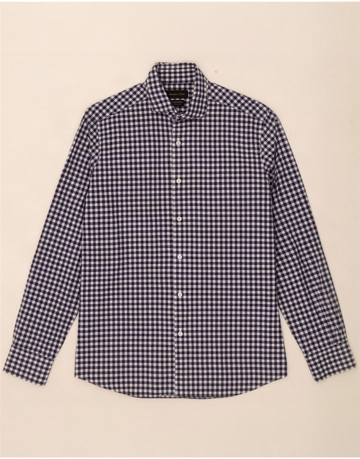 Massimo Dutti Herrenhemd Medium Navy Blue Gingham