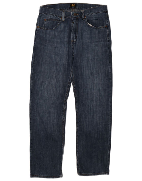 Lee Herren Straight Jeans W32 L30 Marineblaue Baumwolle