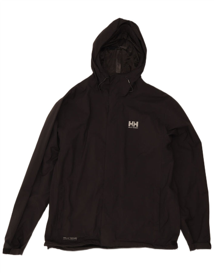 Helly Hansen Herren-Regenjacke mit Kapuze, UK 42, XL, Schwarz, Polyamid