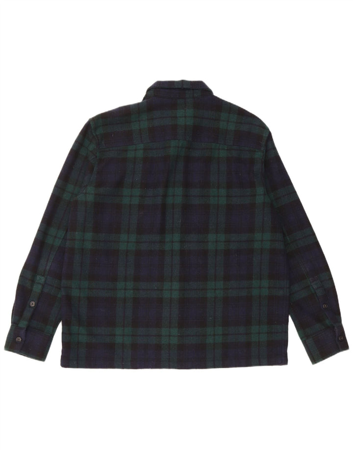 Nudie Jeans Herren-Flanellhemd, groß, marineblau, kariert, Wolle