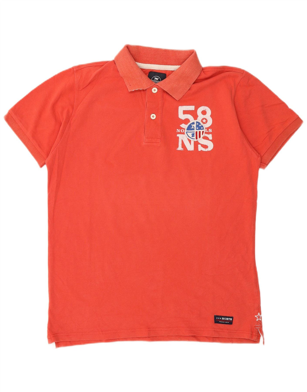 North Sails Herren-Poloshirt mit Grafik, groß, orange, Baumwolle