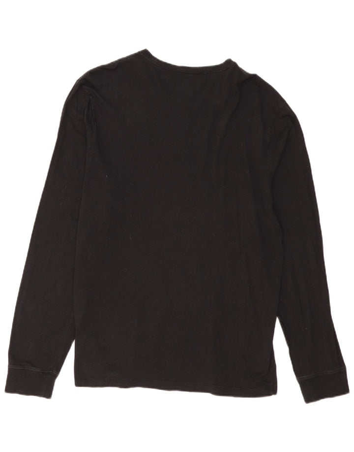 J. CREW Damen Top Langarm UK 16 Large Schwarz Baumwolle