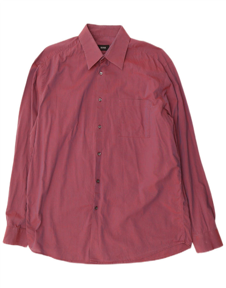 Hugo Boss Herrenhemd Größe 41 16 Large Burgund