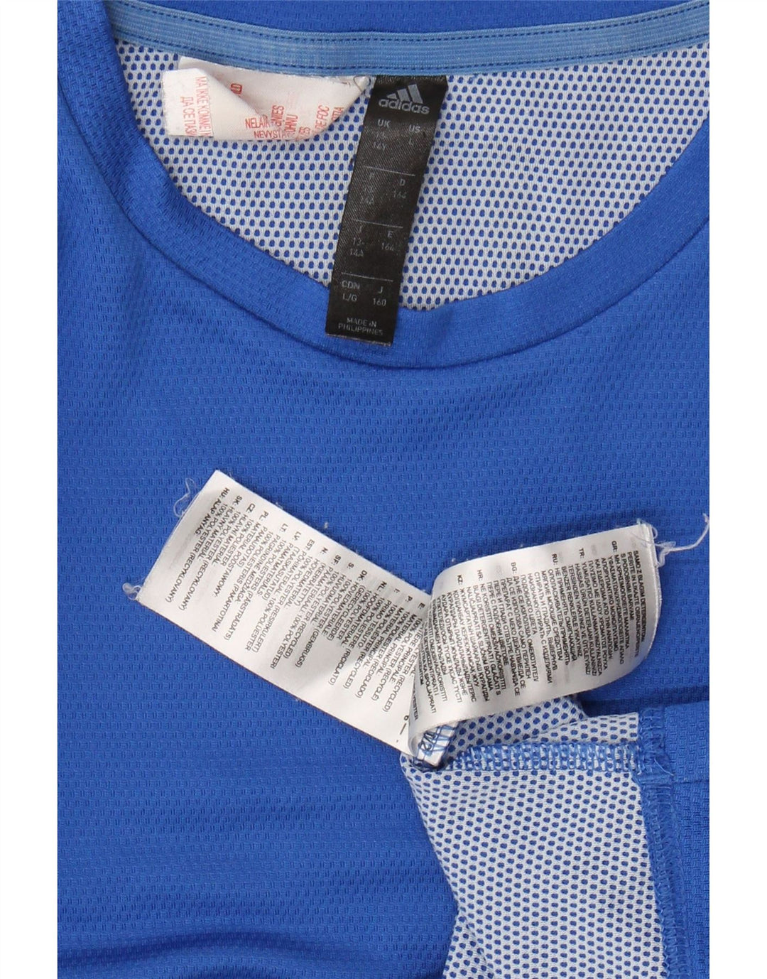 ADIDAS Aeroready T-Shirt-Oberteil für Jungen, 13–14 Jahre, blaues Polyester