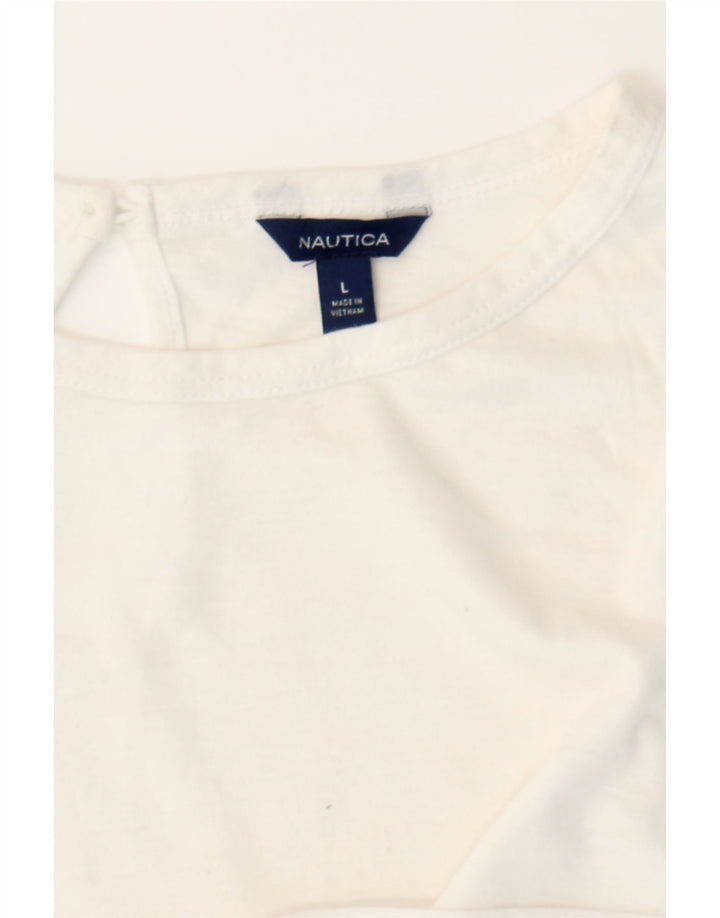 NAUTICA Womens Blouse Top UK 16 Large White Cotton Vintage Nautica and Second-Hand Nautica from Messina Hembry 