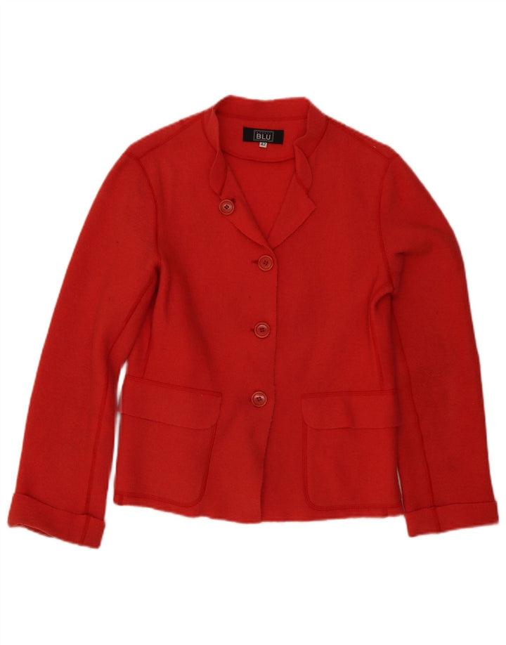 Alberto Aspesi Damen 3-Knopf-Blazerjacke IT 42 Mittelrote Wolle