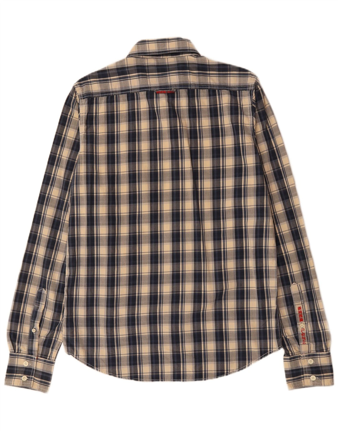 SUPERDRY Herren-Hemd, groß, marineblau, kariert, Baumwolle