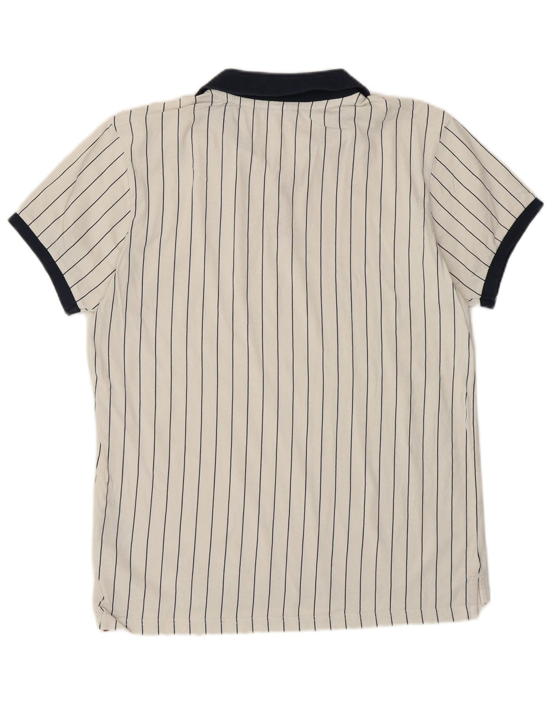 FILA Herren-Tennis-Poloshirt, kleine weiße Nadelstreifen-Baumwolle