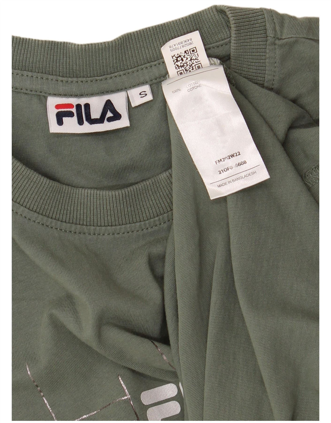FILA Herren-T-Shirt mit Grafik, Größe S, Khaki, Baumwolle