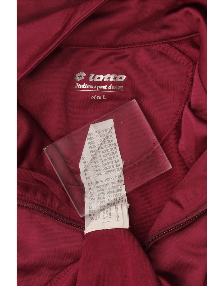 LOTTO Damen-Trainingsanzug-Top-Jacke, UK 16, Größe L, Burgunderrot, Polyester