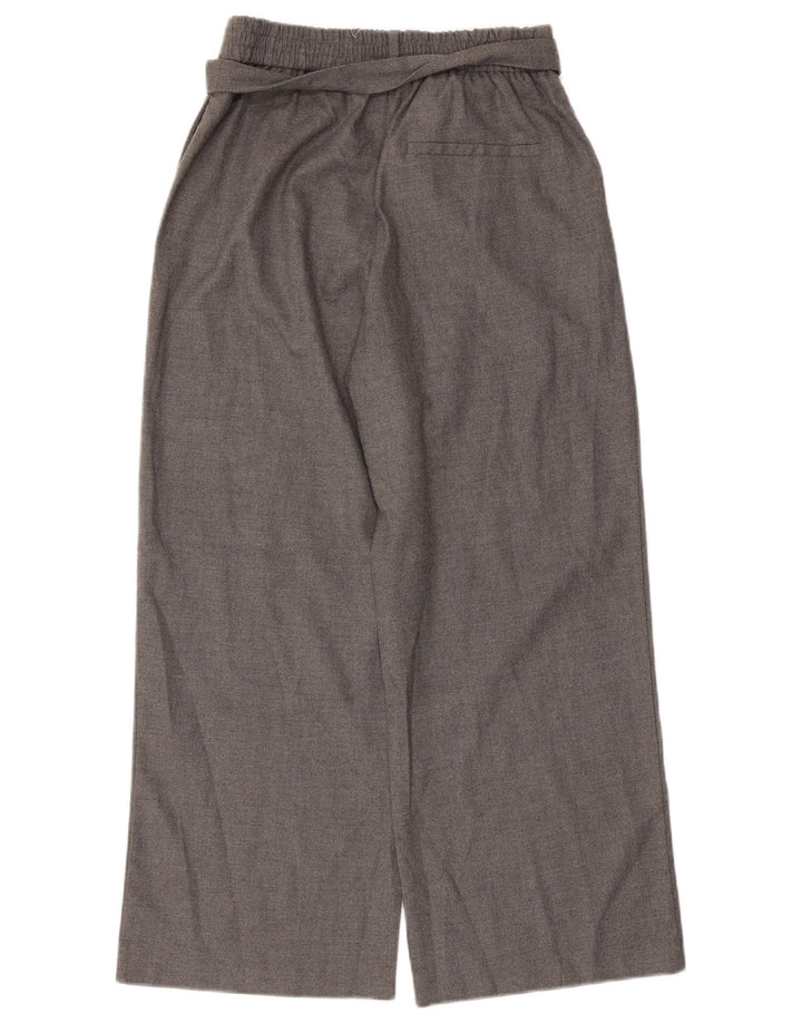 Zara Damen-Hose mit weitem Bein, kurze Hose, klein, grau, Polyester