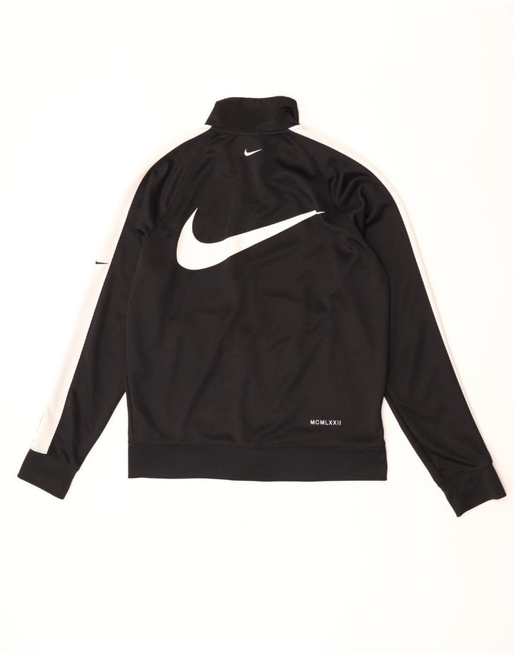 Nike Herren-Trainingsanzugoberteil mit Swoosh-Grafik, Mittelschwarz, Farbblock