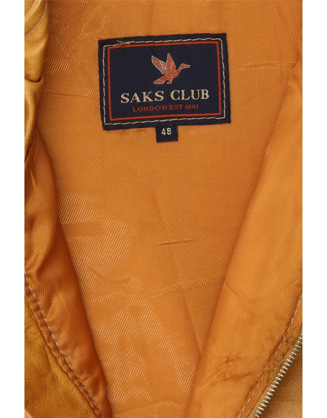 Saks Club Herren gepolsterte Lederweste IT 48 Mittelbeige