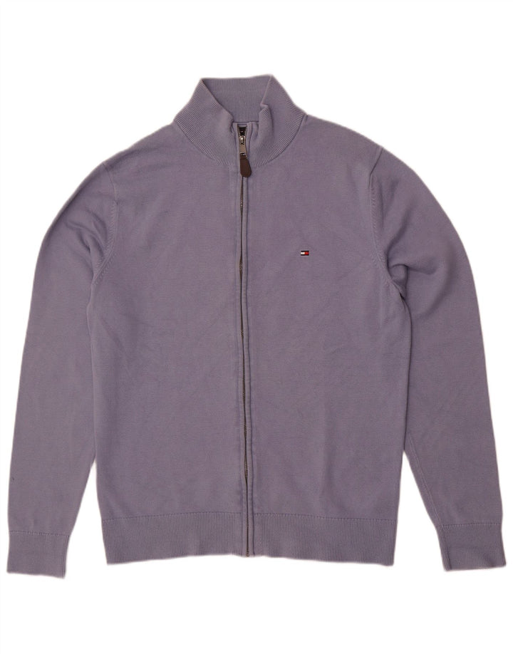 Tommy Hilfiger Herren-Strickjacke, groß, aus blauer Baumwolle