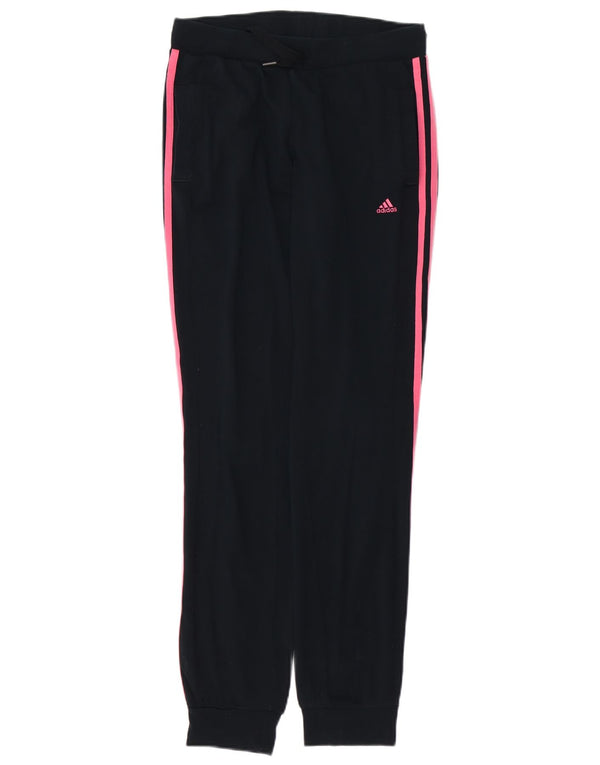 ADIDAS Damen Climalite Trainingshose Jogger UK 4/6 XS Schwarz Baumwolle