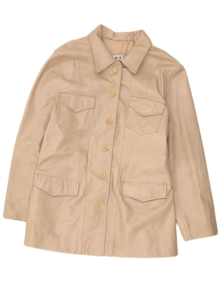 Vintage Damen Lederjacke IT 46 Large Beige