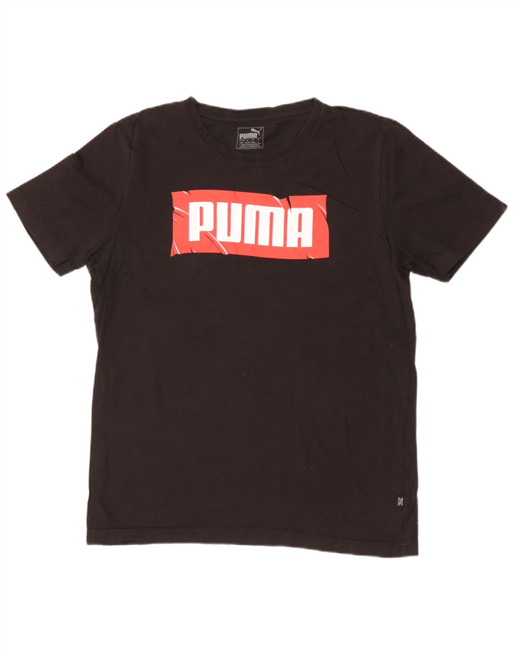 Puma Herren Grafik T-Shirt Top Mittelschwarz Baumwolle