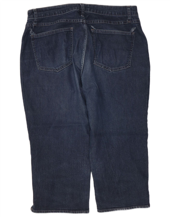 LEE Damen Riders Mid Rise Capri Jeans US 12 Large W32 L19 Marineblau