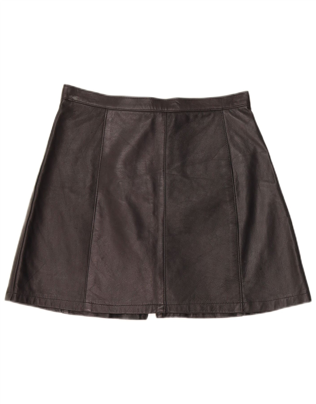 Vintage Damen Mini Lederrock W28 Medium Schwarz