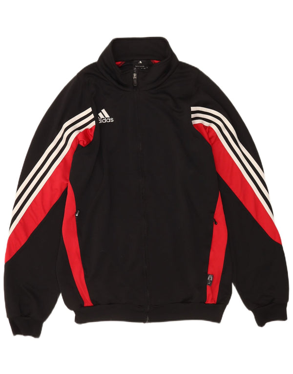 Adidas Herren Climalite Trainingsanzug Top Jacke UK 44/46 Large Schwarz Colourblock