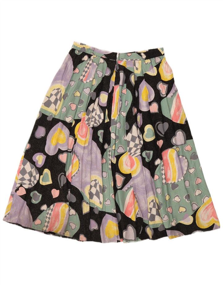 Vintage Damen Faltenrock EU 40 Medium W30 Mehrfarbiges Herz