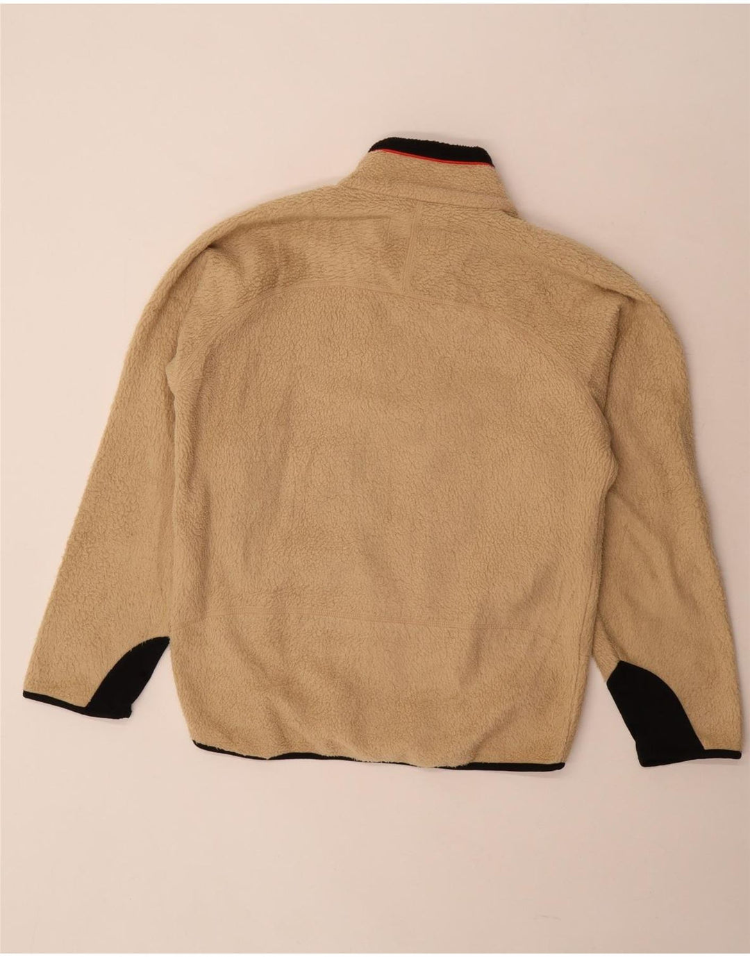 FILA Herren-Fleecejacke mit lockerer Passform, UK 36, Small, Beige, Farbblock-Polyester