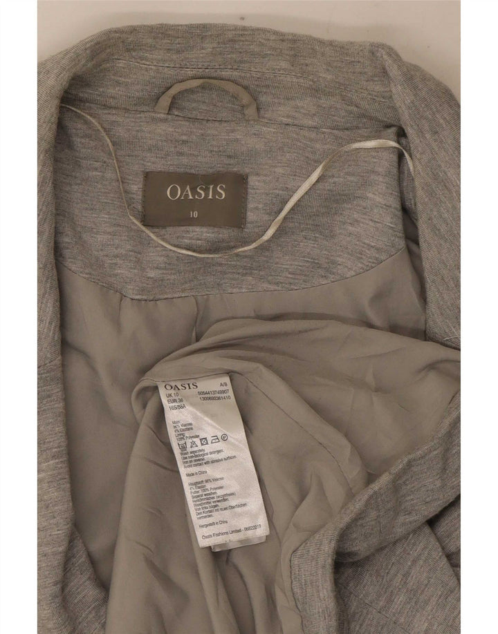 Oasis Damen-Blazer mit 1 Knopf, Gr. 10, Größe S, grau meliert, Viskose